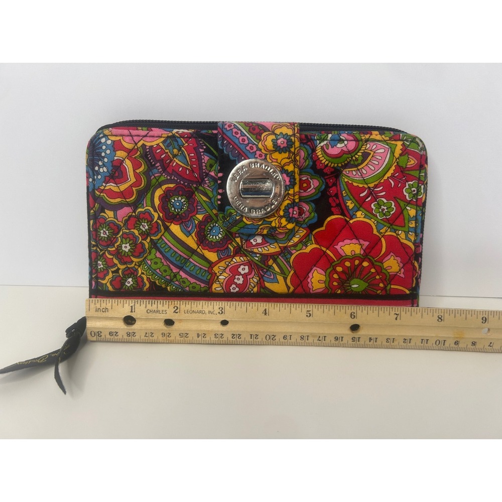 Vera Bradley Turnlock Wallet Womens OS Multicolor Excellent Rhythm and Blues